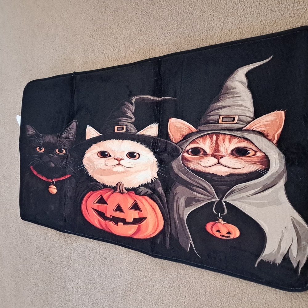 Halloween Cat Themed Rug 46 X 19